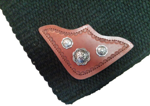 TW Saddlery Black Custom Saddle Pad w/Leather corner & conchos