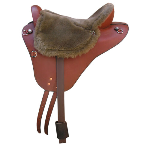 Specialized Saddles Brown Eurollight with Chocolate Fleece Flat Seat, Eglish Rigging & Leathers
