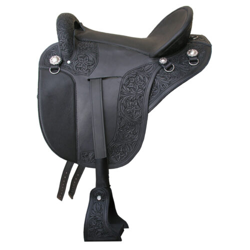 8*7*5 Brown Ayesha International Western Lightweight Saddle Plastic Stirrup Covered with 2 mm Softy Leather with Harness Leather Foot Grip and Braided 